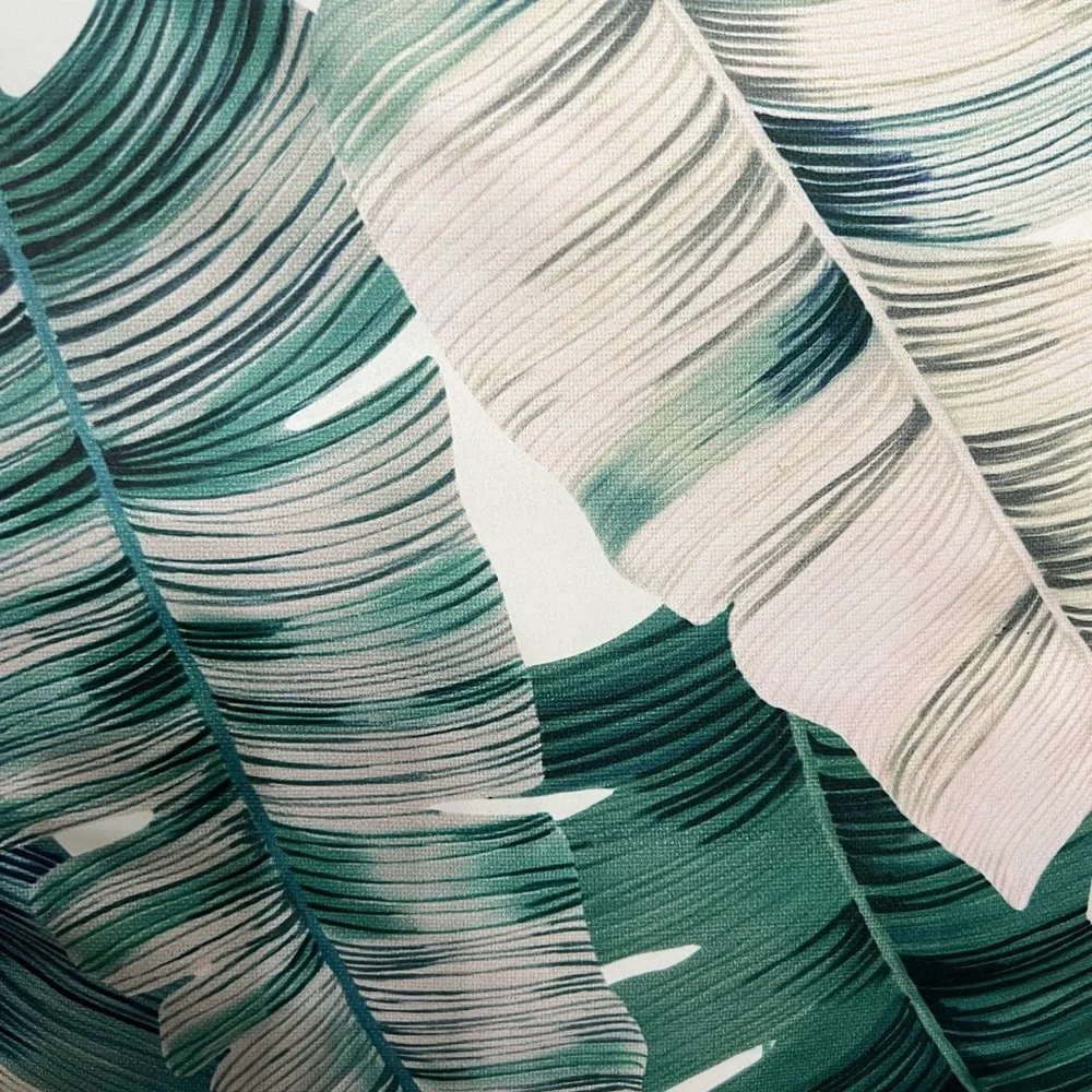 Pier 1 Green and Cream Leaf Pillow